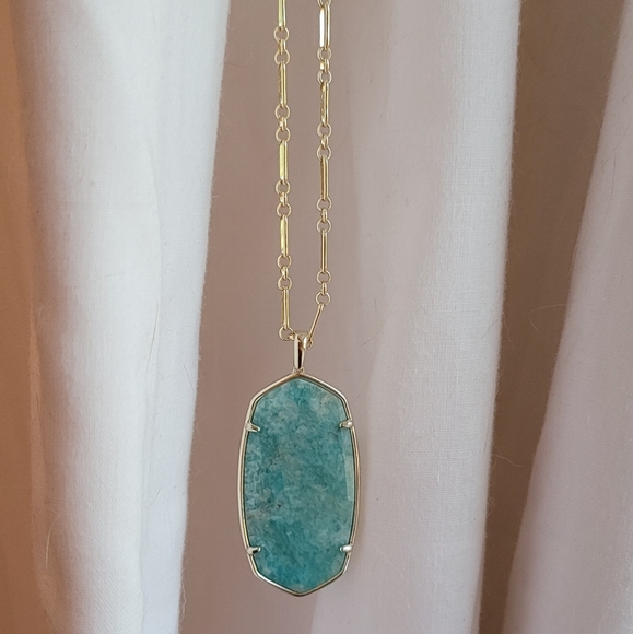 NWT KENDRA SCOTT FACETED DARK TEAL REID NECKLACE IN GOLD UNIQUE BEAUTIFUL COLOR - Picture 8 of 8